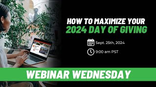 How to Maximize Your Fundraising Impact Giving Days amp Matching Gifts  September Webinar [upl. by Issim10]