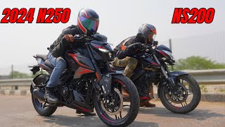 2024 Pulsar N250 vs Pulsar NS200 Drag Race [upl. by Alexi]