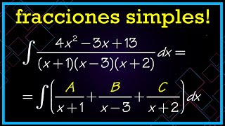 ☑️ INTEGRALES Racionales con RAÍCES Reales SIMPLES ▶ Descomposición Fracciones Simples o Parciales [upl. by Madison]