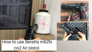 How to use Beretta m92fs co2 Air pistol [upl. by Sipple]