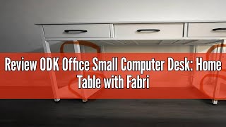 Review ODK Office Small Computer Desk Home Table with Fabric Drawers amp Storage Shelves Modern Writ [upl. by Anaeda]