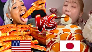 AMERICAN VS JAPANESE MUKBANG 🇺🇸🆚🇯🇵😲😱🤯 [upl. by Regdirb727]