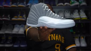 FIRST LOOK Air Jordan 12 StealthCool Grey Sneaker Review [upl. by Nance]