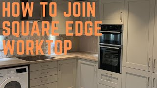 How to join square edge worktops joinery carpentry woodworking [upl. by Hanzelin]