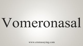 How To Say Vomeronasal [upl. by Akamahs]