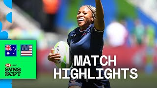 USA STUN Aussies 🤯  Australia v USA  HSBC SVNS Cape Town 2024  Womens Match Highlights [upl. by Michal]