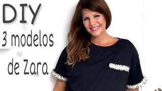 DIY Cómo transformar camisetas básicas Inspiración ZARA Tendencias moda 2018 [upl. by Nomelihp]