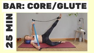 Pilates Bar Core  Glutes Workout  25 minute Home Workout [upl. by Drucilla]