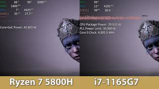 AMD Ryzen 7 5800H vs Intel i71165G7 [upl. by Yna342]