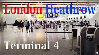 【Airport Tour】2023 London Heathrow Airport Terminal 4 Checkin and Arrival Area [upl. by Atilrak]