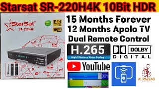 Starsat SR 220H4K UHD 10Bit H265 4K HDR Amazing Picture Unboxing and Full Review ART Satellite [upl. by Melmon]