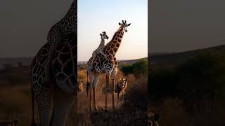 Baby Giraffe Takes a Ride While Lions Watch in Awe cute fluffyfriends giraffe babyanimals ai [upl. by Yasibit5]