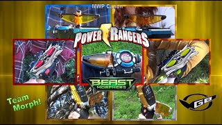 7 Ranger Team Morph Power Rangers Beast Morphers Season 2 Fan Tribute  MWP Canon [upl. by Aikenat]