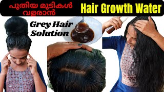 Best hair growth water for faster hair growth❤Best grey hair solution at home❤Get black hair [upl. by Nylaroc275]