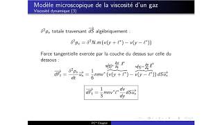 Approche microscopique de la viscosité d’un gaz [upl. by Sirmons]