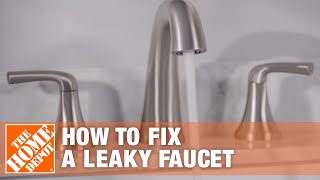 How to Fix a Leaky Faucet  The Home Depot [upl. by Fairley]