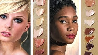 Color Mixing Oil Paint  How I Paint Realistic Skin Tones [upl. by Elleivad]