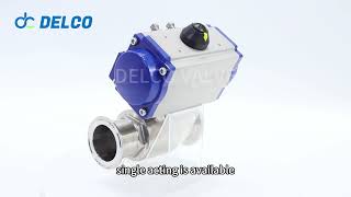 DELCO 2 Way Pneumatic Operated Sanitary Ball Valve [upl. by Ethyl518]