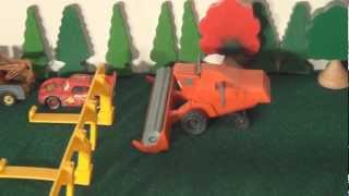 Pixar Cars Classic scene of Frank chasing Lightning and Mater awesome [upl. by Erbe35]