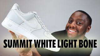 Air Force 1 LV8 Light Bone Summit White On Foot Sneaker Review QuickSchopes 689 Schopes FN5832 001 [upl. by Casabonne]