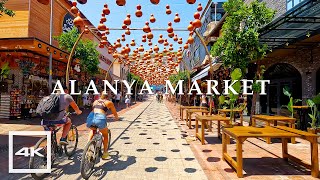 Central market in Alanya 🛍️ Walking tour 2023  4K HDR 60fps [upl. by Annat]