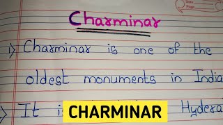 10 lines on Charminar  Essay on Charminar in english About Charminar [upl. by Mathia]