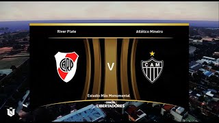 River Plate vs Atletico Mineiro ● Copa Libertadores 2024 ● Gameplay Pes 2021 [upl. by Elinet983]