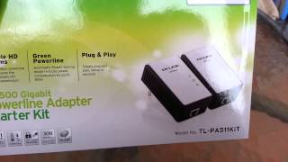 TPLINK AV500 Gigabit Powerline kit unboxing [upl. by O'Grady]