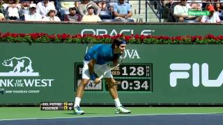 ATP Indian Wells 2012 QF  Federer vs Del Potro HD 1080p Highlights [upl. by Toddie]