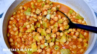 Como hacer Garbanzos Guisados una receta riquisima y fácil [upl. by Anuqahs]