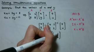 Solving simultaneous equations using matrices [upl. by Aztilay649]