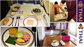 Thai Airways 747 First Class Bangkok to Munich Best Food I Ever Had [upl. by Ranice]