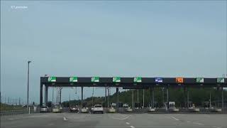 Øresund Bridge toll station Sweden  Denmark [upl. by Magdau]