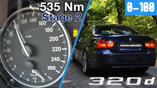 BMW 320d STAGE 2 TUNE  0100 KMH ACCELERATION [upl. by Kassey]