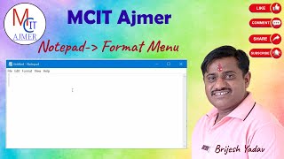 Notepad Format Menu in Hindi  नोटपैड फ़ॉर्मेट मेनू [upl. by Lindi113]