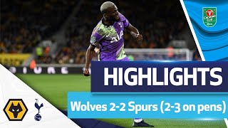 Penalty shootout DRAMA at Molineux  HIGHLIGHTS  Wolves 22 Spurs 23 [upl. by Lashond]