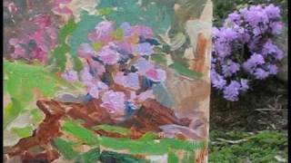 Plein Air Oil Painting Demonstration quotAzalea Bushquot by Ramona Dooley [upl. by Raynah117]