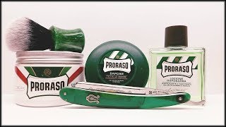 💈 Gamme PRORASO Vert MentholEucalyptus 💈 FILSLADE  Rasage Traditionnel [upl. by Ahsym220]