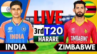 India vs Zimbabwe 3rd T20  Live Cricket Match Today  IND vs ZIM Live Match Today  2nd Innings [upl. by Lisabeth]