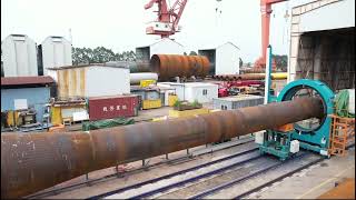 CNC Plasma machine cut large diamter pipe used in Marine industry [upl. by Ikciv]