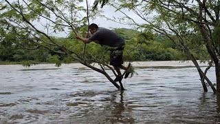 Alerta 🚨 roja el río torola se desborda  Y chungo queda atrapado en la creciente 😱😱😨😨😨 [upl. by Pisarik813]