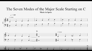 The Seven Modes of the Major Scale Starting on C [upl. by Arik]