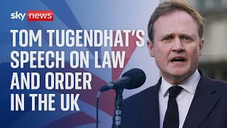 Tom Tugendhats speech on crime following riots across parts of the UK [upl. by Ecinreb]