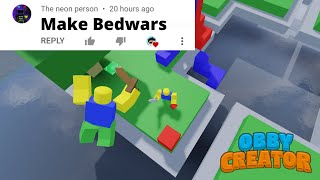 Building YOUR Ideas in Obby Creator 2 [upl. by Eveivaneg]