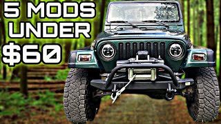 TOP 5 JEEP TJ EXTERIOR MODS UNDER 60 Easy DIY Installs [upl. by Amieva482]