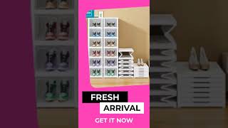 Shoe Organizer Foldable Plastic Shoe Storage Boxes for Sneakers Stackable Dustproof Transparent C [upl. by Alyac]