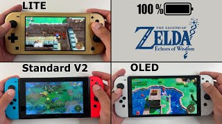 Battery Life of Zelda Echoes of Wisdom on Nintendo Switch LITE vs Standard vs OLED [upl. by Columbyne]