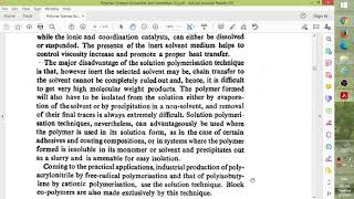 Solution polymerization [upl. by Kirchner]