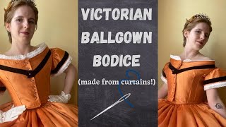 Sewing a Victorian ballgown bodice from a curtain [upl. by Oribelle229]