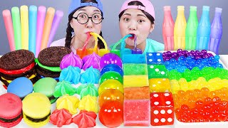 ASMR RAINBOW DESSERT FROZEN NIKLNIP COLOR ICE CREAM MUKBANG 무지개 디저트 먹방 DONA 도나 [upl. by Aihsatal623]